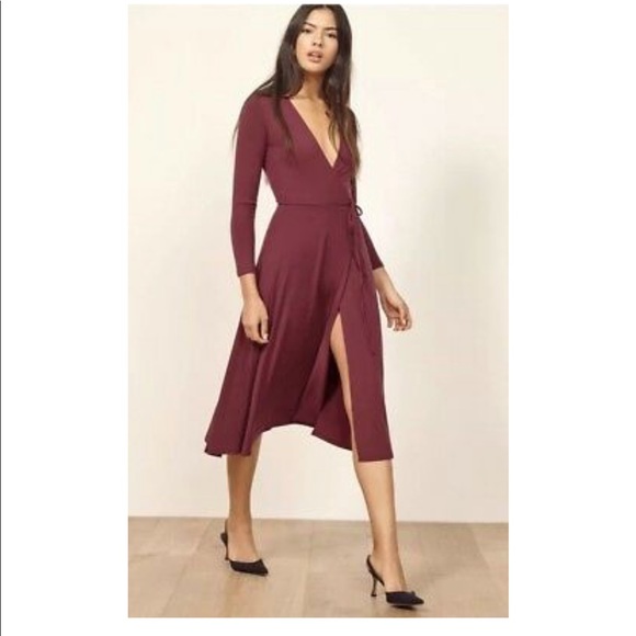 reformation maurie wrap dress